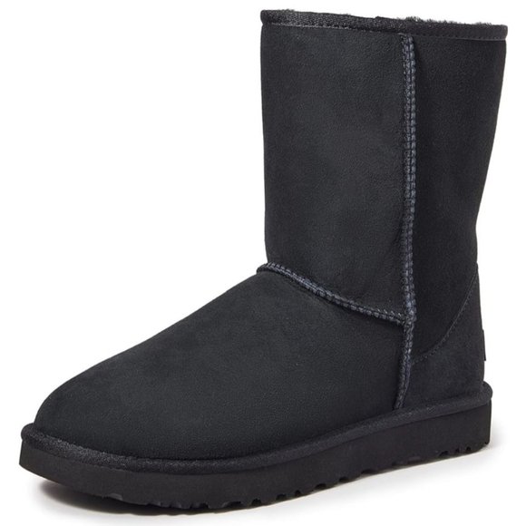 UGG Shoes - UGG Australia Women's Black Mid Suede Fur Sheepskin Ankle Winter Boots Size 8